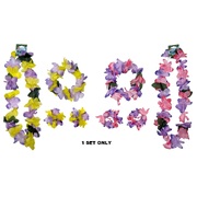 Hawaiian Floral Costume Accessory Set Pink or Yellow (Pk 1)
