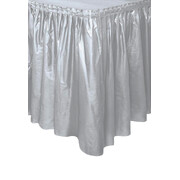 Silver Plastic Table Skirt (73.6cm x 426cm)