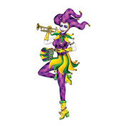 Jointed Mardi Gras Mime Cutout Decoration (97cm) Pk 1