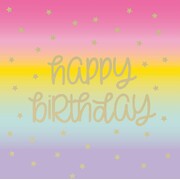 Rainbow Stars Happy Birthday Lunch Napkins 2 Ply Pk 16