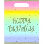 Rainbow Stars Happy Birthday Plastic Loot Bags Pk 8