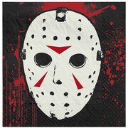 Friday The 13th Jason Mask Halloween Beverage Cocktail Napkins (Pk 16)