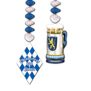 Oktoberfest Blue and White Dizzy Danglers (76cm) Pk 2
