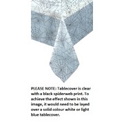 Clear Tablecover with Black Spiderweb Print Pk 1