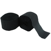 Black Crepe Paper Streamers 13m (Pk 4)