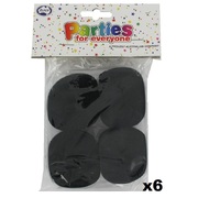 Black Crepe Paper Streamers (Bulk Pack 24 x 13m)