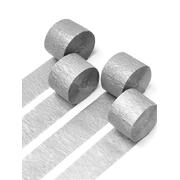 Shimmering Silver Crepe Paper Streamers 13m (Pk 4)