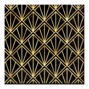 Glitz & Glam Black & Gold Metallic Print Lunch Napkins Pk 16