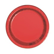 Red Foil 7in. Paper Plates Pk 8