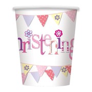 Pink Christening Girl  9oz. Paper Cups Pk 8