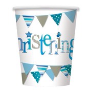 Blue Christening Boy 9oz. Paper Cups Pk 8