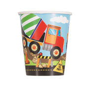 Construction Party Paper Cups (9oz, 270ml) Pk 8