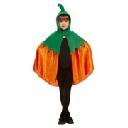 Child Halloween Pumpkin Hooded Cape (One Size)