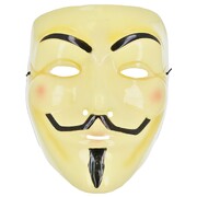 Guy Fawkes Plastic Half Mask – Costume Accessory with Elastic Strap