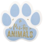 Pawty Animals Paw Shaped Lunch Napkins 2 Ply Pk 16