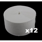 Jumbo White Crepe Paper Streamer (Bulk Pack 12 x 30m)