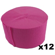 Jumbo Cerise Pink Crepe Paper Streamer (Bulk Pack 12 x 30m)