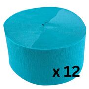 Jumbo Teal Crepe Paper Streamer (Bulk Pack 12 x 30m)