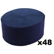 Jumbo Navy Blue Crepe Paper Streamer (Bulk Pack 48 x 30m)