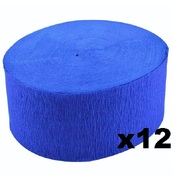 Jumbo French Royal Blue Crepe Paper Streamer (Bulk Pack 12 x 30m)