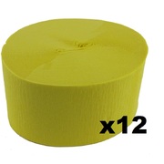 Jumbo National Gold Yellow Crepe Paper Streamer (Bulk Pack 12 x 30m)