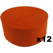 Jumbo Orange Crepe Paper Streamer (Bulk Pack 12 x 30m)