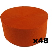 Jumbo Orange Crepe Paper Streamer (Bulk Pack 48 x 30m)
