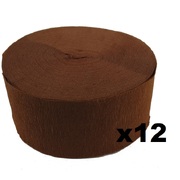 Jumbo Brown Crepe Paper Streamer (Bulk Pack 12 x 30m)