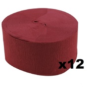 Jumbo Maroon Crepe Paper Streamer (Bulk Pack 12 x 30m)