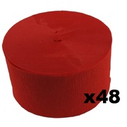 Jumbo Red Crepe Paper Streamer (Bulk Pack 48 x 30m)