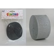 Shimmering Silver Crepe Paper Streamer 30m Pk 1