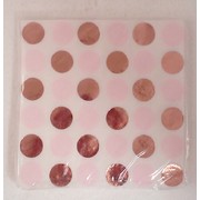 Rose Gold Foil Dots Cocktail Napkins Pk 16