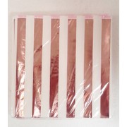 Rose Gold Foil Stripes Lunch Napkins Pk 16