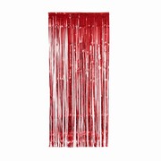 Tinsel Foil Curtain (90cm x 200cm) Metallic Red Pk 1