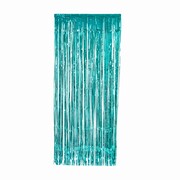 Tinsel Foil Curtain (90cm x 200cm) Metallic Turquoise Pk 1