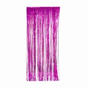 Tinsel Foil Curtain (90cm x 200cm) Metallic Magenta Pk 1