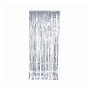 Tinsel Foil Curtain (90cm x 200cm) Metallic Silver Pk 1
