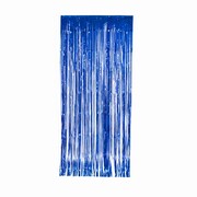 Tinsel Foil Curtain (90cm x 200cm) Metallic Royal True Blue Pk 1