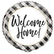 Welcome Home Black Gingham Foil Balloon 45cm