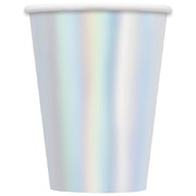 Metallic Iridescent Foil 12oz. Paper Cups Pk 8