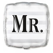 MR. (Mister) Square Silver 18in. Foil Balloon Pk 1