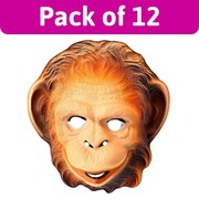 Adult Monkey PVC Face Masks Bulk Pack of 12 | Animal Costume Masks