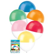 Two Tone Assorted Latex Balloons 30cm 6 Pack | Air Fill Party Balloons