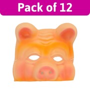 Adult Chinless Pig EVA Masks Bulk Pack of 12 | Animal Costume Masks