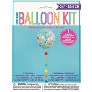 Clear 24in. Latex Balloon Balloon Kit with Confetti & Tail Pk 1