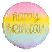 Rainbow Stars Happy Birthday Round Foil Balloon 45cm