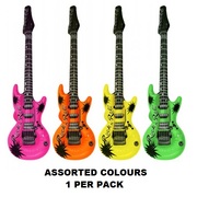 Inflatable Electric Guitar 106cm Assorted Neon Colours Pk 1