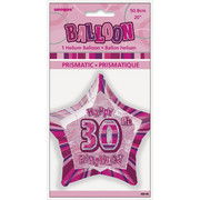 20in Glitz Pink & Silver Star 30 Foil Balloon Pk 1 