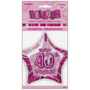 20in Glitz Pink & Silver Star 40 Foil Balloon Pk 1 