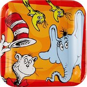 Dr Seuss Square Paper Plates 9in (Pk 8)